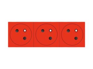 LEGRAND Mosaic Link contactdoos 3x2P+A -vlakcontactdoos op 45°-6 modules rood