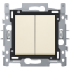Niko dubbele wisselschakelaar sokkel insteekklemmen crème 100-62608