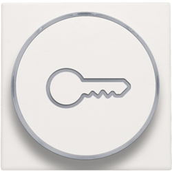 Niko 101-64009 Afwerkingsset met doorschijnende ring met sleutelsymbool voor drukknop 6A met amberkleurige led met E10-lampvoet white
