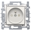 Niko Stopcontact SMAL inbouwdiepte 21 mm insteekklemmen Wit