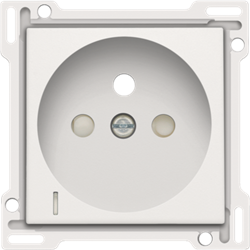 Niko 101-66607 Afwerkingsset met doorschijnende lens voor stopcontact met spanningsaanduiding penaarde en kinderveiligheid inbouwdiepte 28