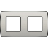 Niko Licht Grijs Tweevoudige afdekplaat met 71 mm centerafstand Horizontaal Niko Original Light Grey