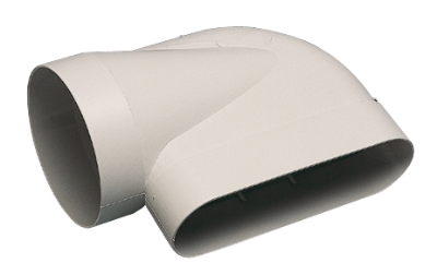Aldes Horizontale bocht met overgang 60×200 eq.  Ø125mm in kunststof Harde kunststof buizen Minigaine