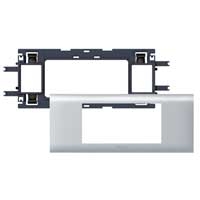 Legrand DLP houder alu 4 modules deksel 65mm Mosaic dubbel Mosaic Stopcontacten