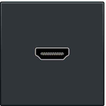 Niko Intense anthracite Contactdoos met HDMI-naar-HDMI-aansluiting Niko Audio & Hdmi sokkels