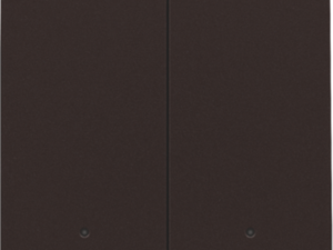 Niko intense dark brown Afwerkingsset met lens voor dubbele elektronische schakelaar of drukknop Niko slimme tweevoudige schakelaar met 2 bedieningsknoppen