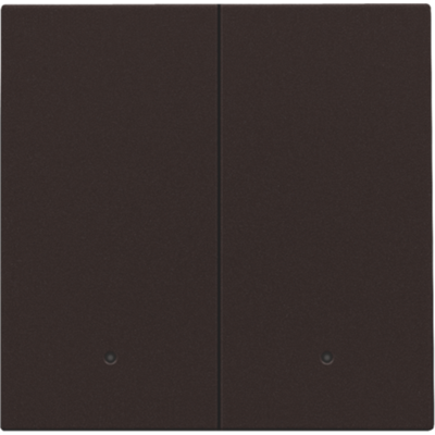 Niko intense dark brown Afwerkingsset met lens voor dubbele elektronische schakelaar of drukknop Niko slimme tweevoudige schakelaar met 2 bedieningsknoppen
