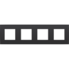 Niko Intense matt black 130-76400 Viervoudige afdekplaat met 71 mm Niko Intense matt black