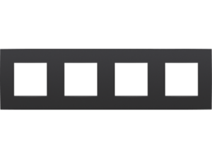 Niko Intense matt black 130-76400 Viervoudige afdekplaat met 71 mm Niko Intense matt black