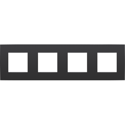 Niko Intense matt black 130-76400 Viervoudige afdekplaat met 71 mm Niko Intense matt black