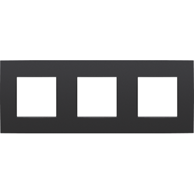 Niko Intense matt black 130-76700 Drievoudige afdekplaat met 71 mm Niko Intense matt black