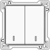 Niko Pure steel white Toets met lens 2voudig voor drukknop d Niko Pure White steel