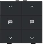Niko Pure bakelite piano Home Control Motorbediening enkelvoudig (6 actieknoppen) Niko home control tweevoudige motorsturing