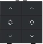 Niko Pure bakelite piano Home Control Enkelvoudige dimbediening (6 actieknoppen) Niko home control tweevoudige dimbediening