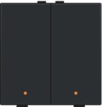 Niko Pure bakelite piano Home Control Drukknop 2-voudig met LED Niko home control tweevoudige drukknop met leds