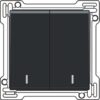 Niko Pure bakelite piano Toets met lens 2x 1/2 voor schakelaar/drukknop Niko Pure Bakelite piano black