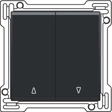 Niko Pure bakelite piano Toets voor rolluikdrukknop 2-voudig Niko Pure Bakelite piano black