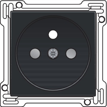 Niko Pure bakelite piano Centraalplaat voor stopcontact 2P+A (pen) en veiligheid 28