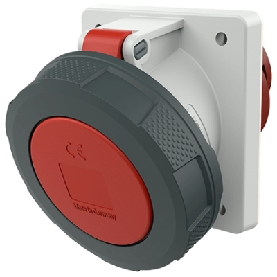 MENNEKES Inbouwcontactdoos SoftCONTACT 63A 5P 6H 400V rood IP67, 110x106mm, helling 20° 63 ampére