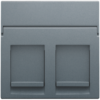 Niko Pure alu steel grey 220-65200 Centraalplaat data 2x RJ alu grey coated Niko Pure alu steel grey