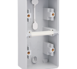 Niko Hydro grijs verticale opbouwdoos 2 functies 2×1 soepele ingang Niko Hydro Grijs opbouwdozen