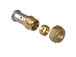 Henco perskoppeling bicone 20-22mm Henco messing naar koperbuis