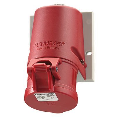 MENNEKES Wandcontactdoos 16A 5P 6H 400V rood IP44, met TwinCONTACT + kabelinvoer bovenaa 16 ampére