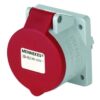 MENNEKES Inbouwcontactdoos 16A 5P 6H 400V rood IP44 met TwinCONTACT + rechte insteek 16 ampére