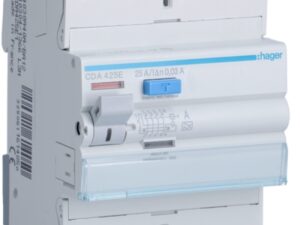 Hager Aardlekschakelaar 4P 25A 30mA type A (badkamer vochtige ruimtes) Differentieelschakelaar 4 Polig