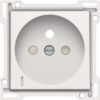 Niko Pure steel white Centraalplaat voor wandcontactdoos met spanningsaanduiding Niko Pure White steel