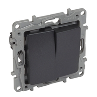 8 x Legrand Niloé DIY dubbele wisselsch. antraciet Legrand Niloé antraciet