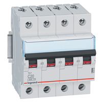 Legrand Automaat TX³ 6kA 4 Polig 20A Automaten 4 polig