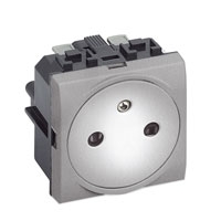 Bticino LivingLight Contactdoos vlak 2P+A 16A 250V 2 modules steekklemmen Tech Living Light Tech