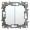 Legrand Niloé dubbele drukknop 6A 250V NO-NG wit met spanklauwen Legrand Niloé wit