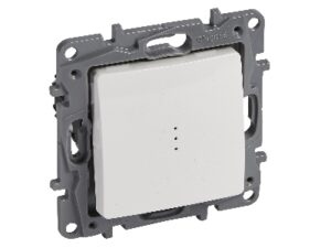 Legrand Niloé drukknop verlicht 6A 250V NO-NG wit met spanklauwen Legrand Niloé wit