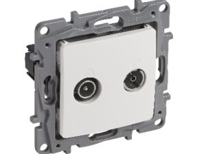Legrand Niloé contactdoos TV/FM kabelntw. wit met spanklauwen Legrand Niloé wit