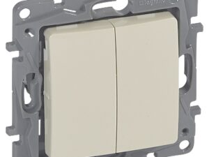 10 x Legrand Niloé dubbele wisselschakelaar 10AX 250V crème met spanklauwen Legrand Niloé crème