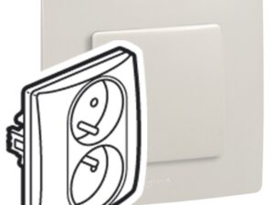 10 x Legrand Niloé contactdoos 2x2P+A compact 16A crème met spanklauwen Legrand Niloé crème