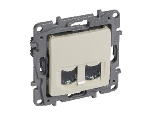 10 x Legrand Niloé dubbele RJ45 contactdoos cat. 6 UTP crème met spanklauwen Legrand Niloé crème