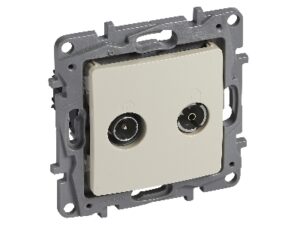 10 x Legrand Niloé contactdoos TV/FM kabelnetwerk crème met spanklauwen Legrand Niloé crème