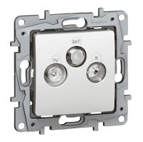 10 x Legrand Niloé contactdoos TV/R/SAT afgeschermd wit met schroefbevestiging Legrand Niloé wit