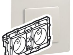 10 x Legrand Niloé contactdoos 2x2P+A voorbekabeld 16A steekklem crème schroefb. Legrand Niloé crème