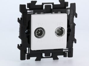 Bticino LL Compleet contactdoos TV/FM mat spanklauwen wit TV + FM contactdoos - kabelnetwerk