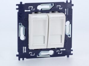 Bticino LL Compleet dubbele RJ45 6UTP met schroeven wit RJ45 contactdozen
