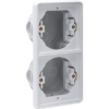 Niko Hydro grijs tweevoudige verticale inbouwdoos voor twee functies Niko Hydro Grijs opbouwdozen
