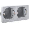 Niko Hydro grijs tweevoudige horizontale inbouwdoos voor twee functies Niko Hydro Grijs opbouwdozen