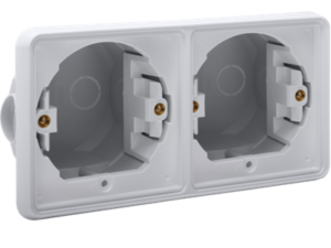 Niko Hydro grijs tweevoudige horizontale inbouwdoos voor twee functies Niko Hydro Grijs opbouwdozen