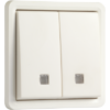 Niko Hydro wit verlichtbare dubbele drukknop 10 A/250 Vac met 2 N.O.- of N.G.-contacten Niko Hydro Wit schakelaars