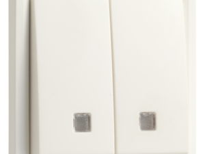 Niko Hydro wit verlichtbare dubbele drukknop 10 A/250 Vac met 2 N.O.- of N.G.-contacten Niko Hydro Wit schakelaars