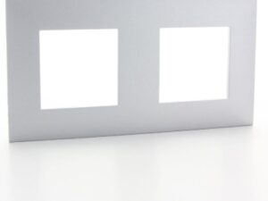 Legrand Valena Next afdekplaat 2 mechanismen hor/vert centerafstand 71mm alu Valena Next Aluminium